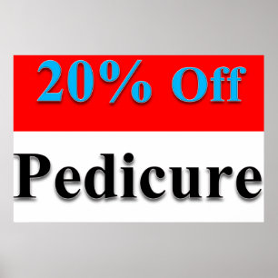 Salon-Friseurplakate 20% Rabatt auf Pediküre Blau Poster