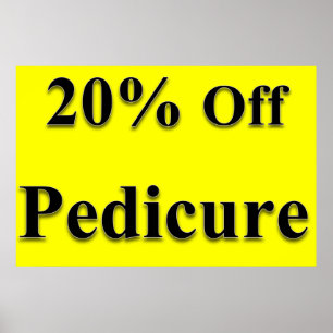 Salon-Friseurplakate 20% Rabatt auf Pediküre Gelb Poster