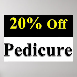 Salon-Friseurplakate 20% Rabatt auf Pediküre Schwa Poster