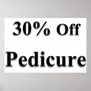 Salon-Friseurplakate 30% Rabatt auf Pediküre  Poster
