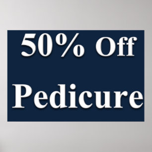 Salon-Friseurplakate 50% Rabatt auf Pediküre Schwa Poster