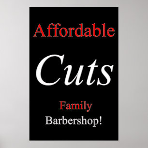 Salon Friseursalon Plakate Bezahlbare Schnitte Fam