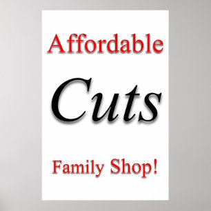 Salon Friseursalon Plakate Günstige Schnitte!