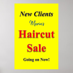Salon Friseursalon Poster Haarschnitt Sale