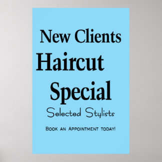 Salon Friseursalon Poster Haarschnitte Neukunde