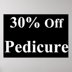 Salon-Friseursalons-Plakate 30% Rabatt auf Pedikür Poster
