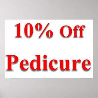 Salon-Frisör-Plakate 10% Rabatt auf Pediküre Rot Poster