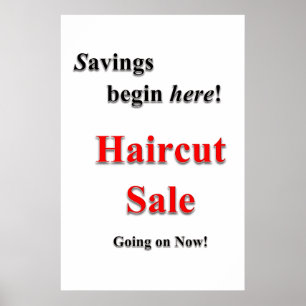 Salon-Frisör-Plakate Haarschnitt Sale Ersparnis Poster