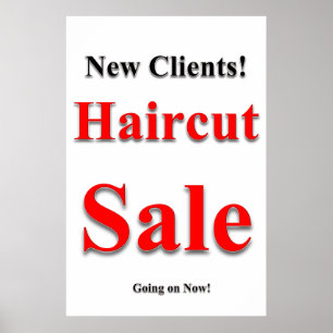 Salon-Frisör-Plakate Haarschnitt Sale Neukunden Poster