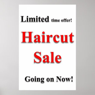 Salon-Frisörposter Haarschnitt Sale Poster
