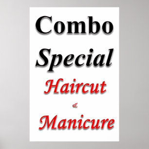 Salon-Frisörposter-Kombination Haarschnitt & Manik Poster