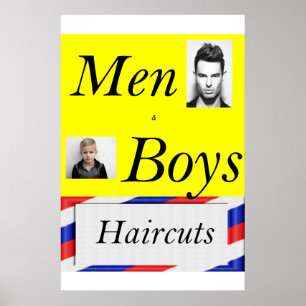 Salon-Frisörposter Männer & Jungen Haarschnitt Poster