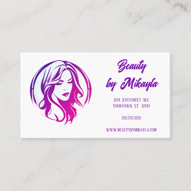 Salon für Frauenköpfe und Friseure Visitenkarte (Vorderseite)