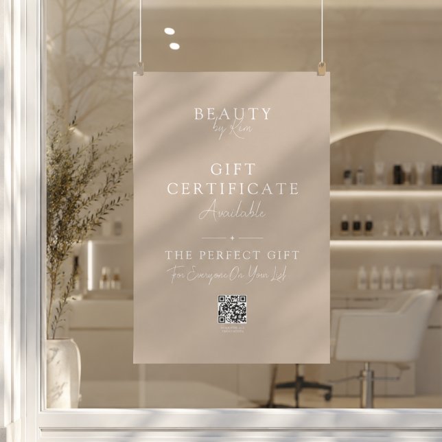 Salon-Geschenkgutschein-Promo-Poster mit QR-Code Poster (Salon Gift Certificate Promo Poster with QR Code)