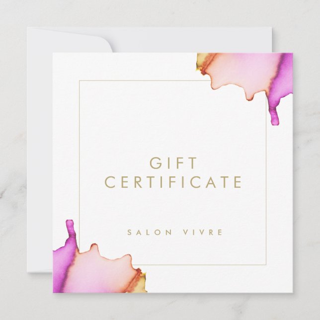 Salon Gift Card Modernes Minimalistisches Wasser (Vorderseite)