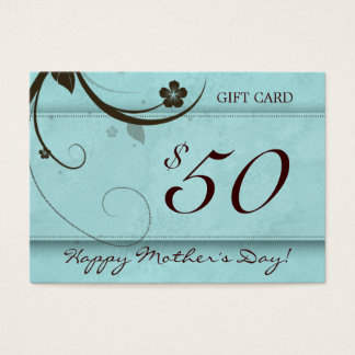 Salon Gift Card Wellness-Center Blume wasserblau $