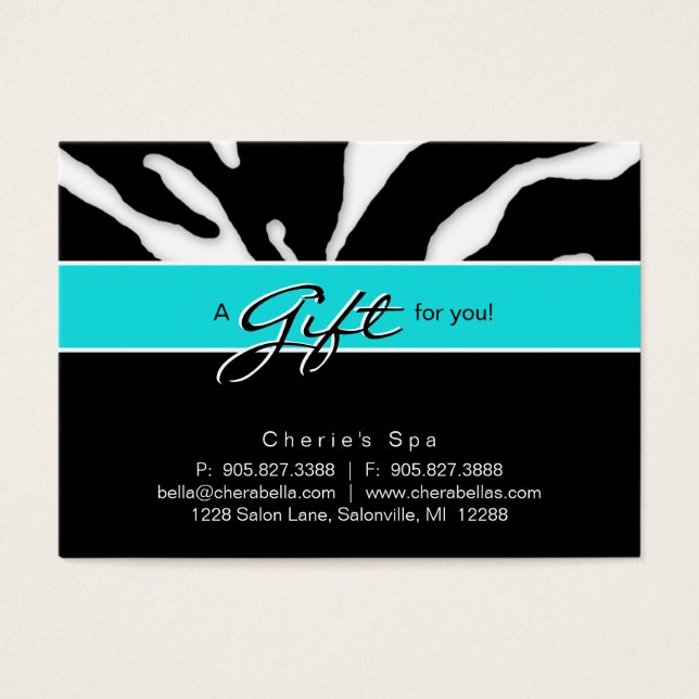 Salon Gift Card Zebra (Vorderseite)