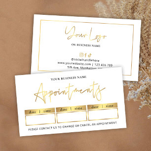 Salon Glam Gold Logo Moderne Schönheits- oder Spa- Terminkarte