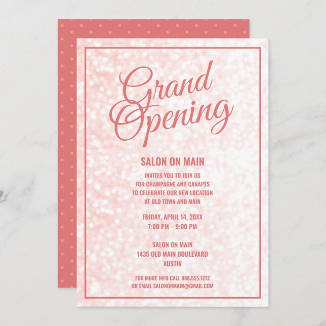 Salon Grand Opening| Open House Beauty Wellness-Ce Einladung (Vorne/Hinten)