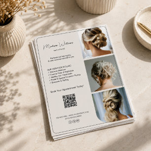 Salon Hair Stylist Services 3 Fotos QR Flyer