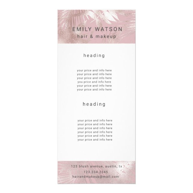 Salon-Imitat-Folie tropische Rackkarten Werbekarte (Vorne)