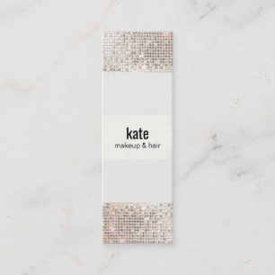 Salon Imitate Silver Sequin Hair Stylist Mini Visitenkarte