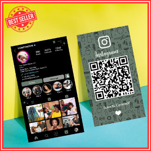 Salon Instagram Sage Green Social Media QR-Code Visitenkarte