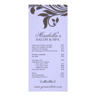 Salon Lavender Leaf Floral Lila Brown Werbekarte