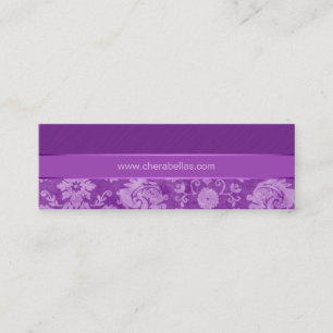 Salon Lesezeichen Spa Damast floral lila Blume Mini Visitenkarte