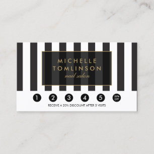 Salon Loyalitätskarte für Schwarze und Weiße Strei Treuekarte