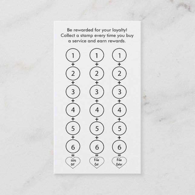 Salon Loyalty Business Card Treuekarte (Vorderseite)