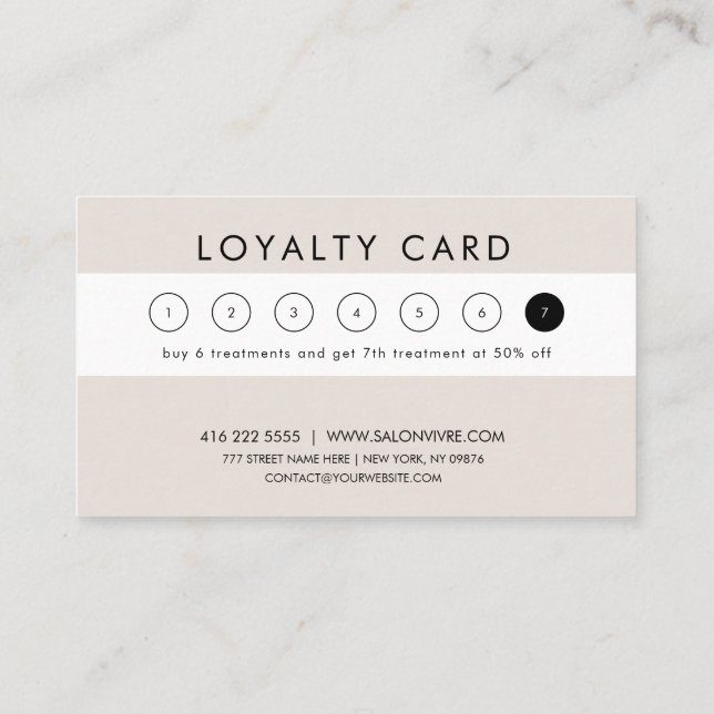Salon Loyalty Cards Visitenkarte (Rückseite)