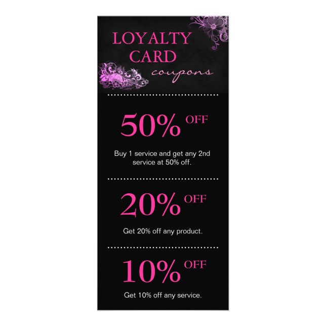 Salon Marketing Cards Pink Floral Werbekarte (Vorne)