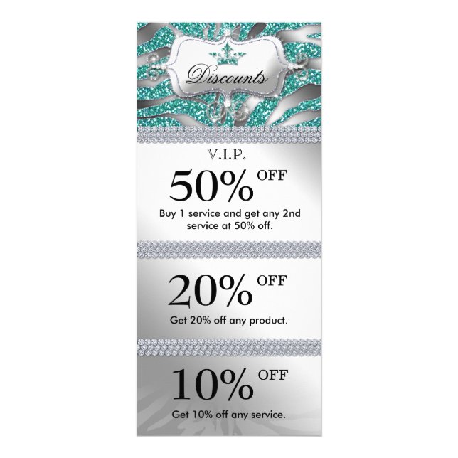 Salon Marketing Cards Schmuck Crown Sparkle Aquama Werbekarte (Vorne)