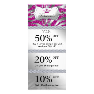 Salon Marketing Cards Schmuck Crown Sparkle Pink 2 Werbekarte