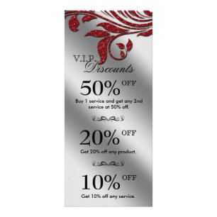 Salon Marketing Cards Schmuck Sparkle Rot Werbekarte