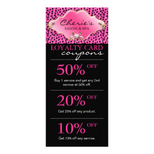 Salon-Marketing kardiert Leopard-Schmuck-Rosa-Gold Werbekarte