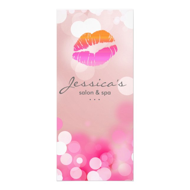 Salon Marketing Karten Makeup Rosa Lippen & Lichte (Vorne)