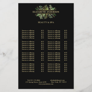 Salon Modern Botanik Schwarz Grün Schwarz Flyer