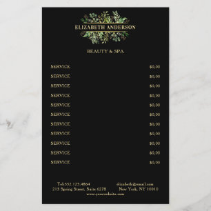 Salon Modern Botanik Schwarz Grün Schwarz Flyer