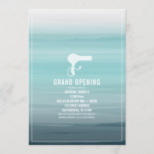 Salon Opening Aqua Ombre Einladung