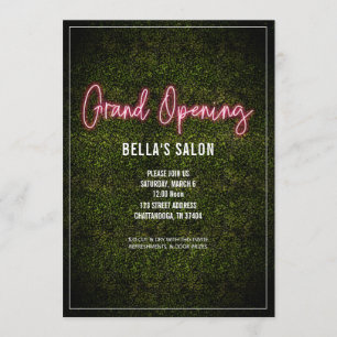 Salon Opening Neon Boxwood Einladung