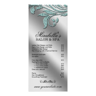 Salon Rack Card Schmuck Leaf Blumenkohl Aquamarin Werbekarte