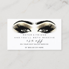 Salon Referenzkarte Makeup Lash Auge Gold Weiß Empfehlungskarte