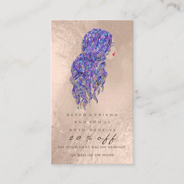 Salon Referenzkarte Pearl Makeup Lash Friseur Empfehlungskarte (Vorderseite)