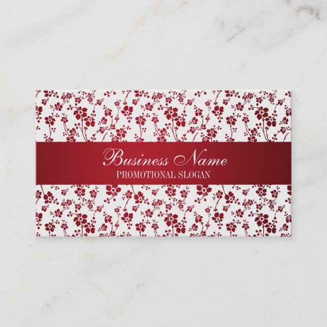 Salon-rotes mit Blumenberufliches Visitenkarte (Vorderseite)