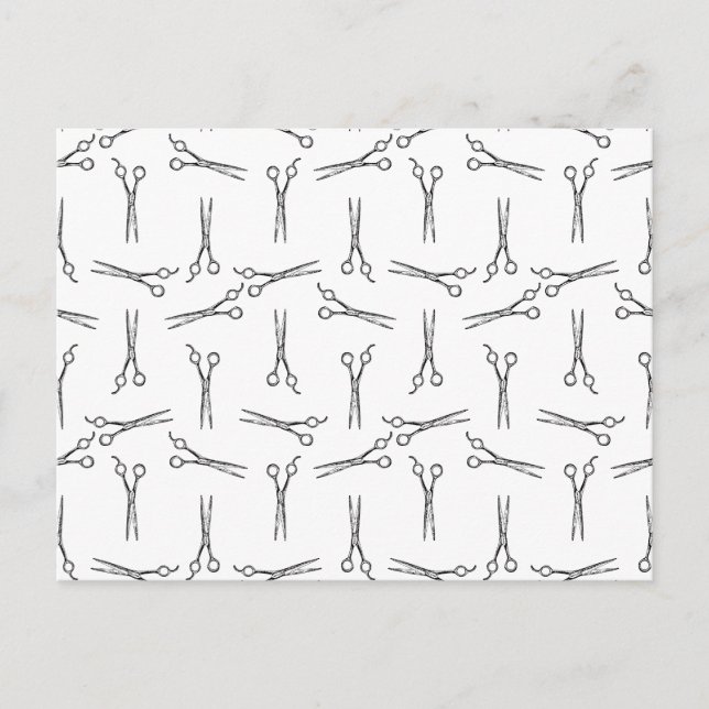 Salon Schere Friseur Shears CUSTOM BG FARBE Postkarte (Vorderseite)