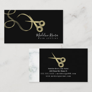 Salon-Schönheitsschere Faux Gold Visitenkarte