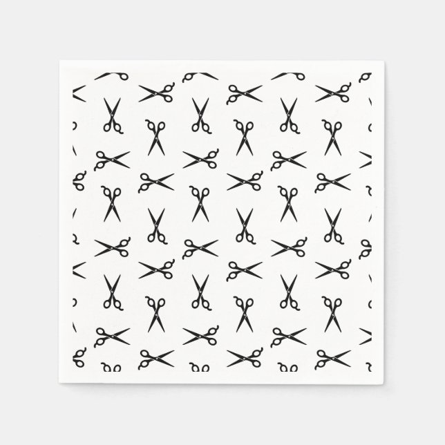 Salon Scissors Barbershop CUSTOM HINTERGRUNDFARBE Serviette (Vorderseite)