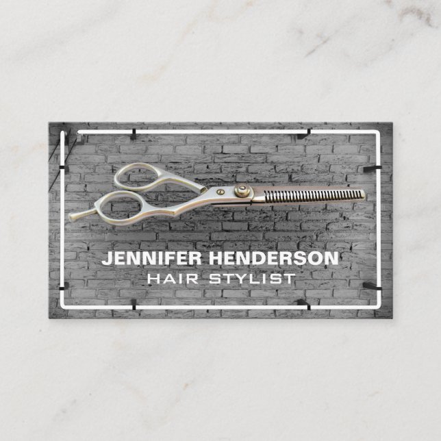 Salon Scissors | Bridge Wall Lights Business Card Visitenkarte (Vorderseite)